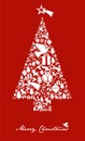 Christmas icon set in tree shape with star Royalty Free Stock Photo
