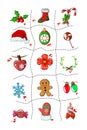 Beautiful Christmas tree decoration with many icon vector illustration Royalty Free Stock Photo