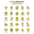 Christmas Icon Set. Yellow Futuro Latest Design icon Pack Royalty Free Stock Photo