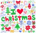Christmas Icon Sketchy Doodle Vector Set Royalty Free Stock Photo