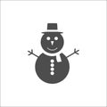 Christmas icon. Snowman icon. Vector illustrations. Flat design.