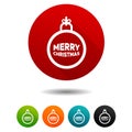 Christmas icons. Christmas Ball signs. Decoration symbol. Vector Circle web buttons. Royalty Free Stock Photo