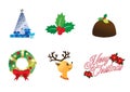 Christmas icons in color full editable resizable vector