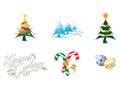 Christmas icons in color full editable resizable vector Royalty Free Stock Photo