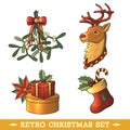 Christmas icons colored set Royalty Free Stock Photo