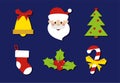 Vector set of Christmas stickers. New Year Icons Royalty Free Stock Photo