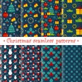 Christmas icons seamless pattern Royalty Free Stock Photo