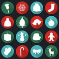 Christmas Icons set. Flat design. Vector Royalty Free Stock Photo