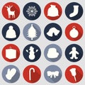 Christmas icons set. Flat design. Vector Royalty Free Stock Photo