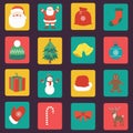 Christmas Icons set. Flat design. Vector Royalty Free Stock Photo