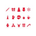 Christmas icons set. Flat design. Vector illustration Royalty Free Stock Photo