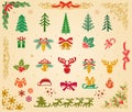 Christmas Icons Set on Parchment