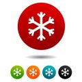 Christmas icons. Snowflake signs. Snow symbol. Vector Circle web buttons. Royalty Free Stock Photo