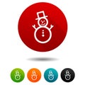 Christmas icons. Snowman signs. Snow symbol. Circle web buttons Royalty Free Stock Photo