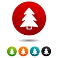 Christmas icons. Christmas tree signs. Holiday symbol. Circle web buttons