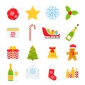 Christmas winter icon set. Vector illustration in flat design. Royalty Free Stock Photo