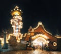 Christmas illuminations in Abensberg, Germany Royalty Free Stock Photo