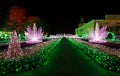 Christmas illuminations in the park in Wilanow