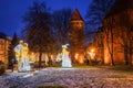 Christmas illuminations in a winter park in the old town of Gdansk, Poland Royalty Free Stock Photo