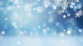 Christmas illustration, winter background with snowflakes and bokeh lights, with blank space. Generative AI Royalty Free Stock Photo