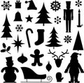 Christmas Illustrations Black Silhouettes