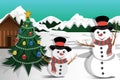 Illustration of snow-covered Christmas decorations Royalty Free Stock Photo
