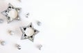 Christmas Image Silver Ornaments and Silver Star Candle Decoration