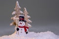 Christmas images Santa-Claus father Christmas and snowman decorations in fake snow