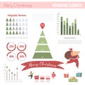 Christmas Info Banner with Infographics Elements. Royalty Free Stock Photo