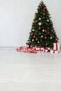 Christmas Interior Christmas Tree Presents New Year as a backdrop Royalty Free Stock Photo