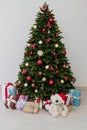 Christmas Interior Christmas Tree Presents New Year as a backdrop Royalty Free Stock Photo