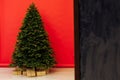 Christmas interior Christmas tree presents the new year as a backdrop Royalty Free Stock Photo
