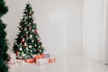 Christmas Interior home Christmas tree and gifts new years winter Garland lights