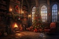 Christmas interior room. Generate Ai Royalty Free Stock Photo