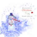 Christmas invitation with snowman-01 Royalty Free Stock Photo