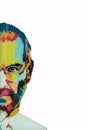 Christmas Island, Australia, August 8, 2017: an illustration in the art style in the form of a mosaic Steve Jobs - a