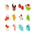 Christmas Isometric Set Royalty Free Stock Photo