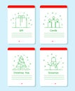 Christmas items set vector line design Royalty Free Stock Photo
