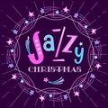 Christmas Jazz hand drawn flat color vector icon