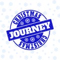 Christmas Journey Scratched Round Stamp Seal for Christmas Royalty Free Stock Photo