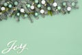 Christmas Joy Abstract Green Background with Tree Decorations Royalty Free Stock Photo