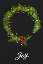 Christmas Joy Abstract Wreath Composition