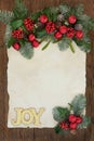 Christmas Joy Decorative Border Royalty Free Stock Photo