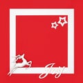 Christmas Joy Sign Background with Reindeer and Stars