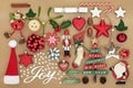 Christmas Joy Sign and Decorations Royalty Free Stock Photo