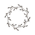 Christmas wreath. Hand drawn vector round frame for invitations, postcards, posters and more. Vector illustration