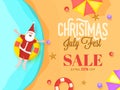 Christmas july fest, flyer, banner or poster design with Happy S Royalty Free Stock Photo