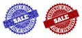 CHRISTMAS IN JULY SALE Blue and Red Round Seals with Rubber Surfaces