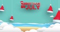 Christmas in july design with 3d concept