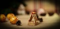 Christmas kitchen. background image cookies and oranges on the